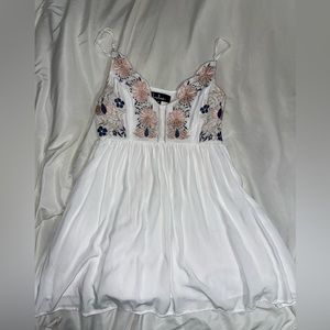 Lulus Daisy Petal Pickin Ivory Embroidered Dress